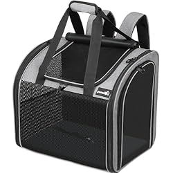 Ventilador Para Transportin Pecute Mochila transportadora para Gatos con diseño ventilado, Mochila Plegable para Mascotas para Gatos y Perros, Mochila para Perros con Correa de Seguridad