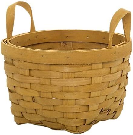 The Lucky Clover Trading Classic Woodchip Weave Ear Handles-Slim Basket, Brown