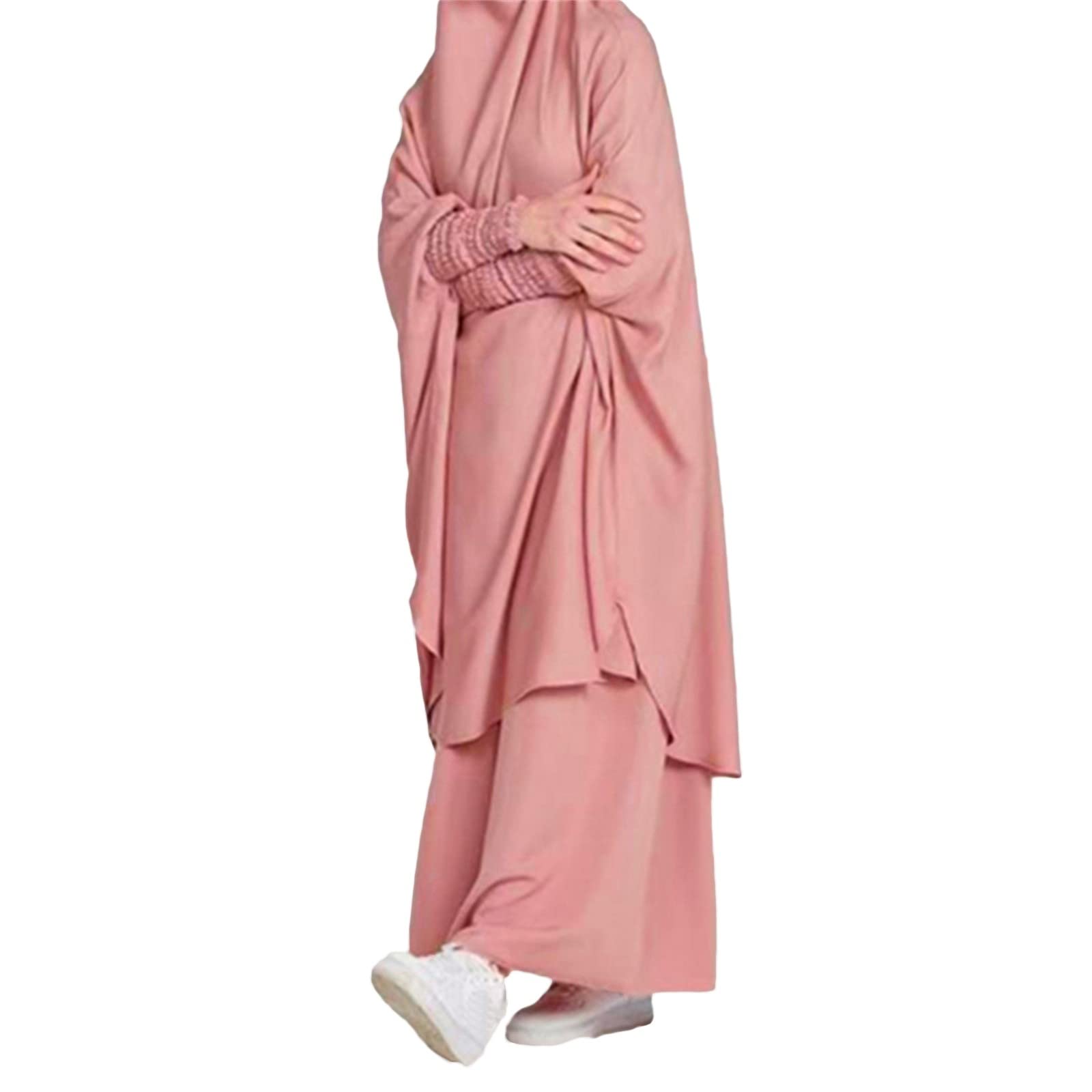 CLMJHG Abaya für Damen, muslimische Kleider, Robe, Damen, muslimisches Abaya-Kleid, Ramadan-Gebetskleidungsstück, Hijab mit Kapuze, Dubai, vollständige Abdeckung, Islam-Robe, afrikanischer