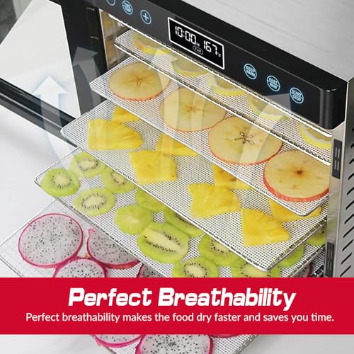 GUCUJI Silicone Dehydrator Sheets for Magic Mill MFD-7700 & MFD-1098, Non-Stick BPA Free, Pack of 7 (Premium Reusable Food Dehydrator Mesh Mats)