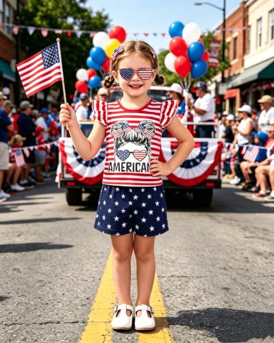 Image of Girls Summer Outfits Toddler Baby Girls Short Sets 2 Piece Clothing Set Flutter Sleeve Shirt and Short 2-7 Years