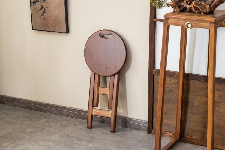 JIHYECOU 折りたたみ椅子 竹材 スツール 折りたたみ コンパクト 軽量 丸椅子 会議イス おしゃれ 腰掛け ホテル 会社 店