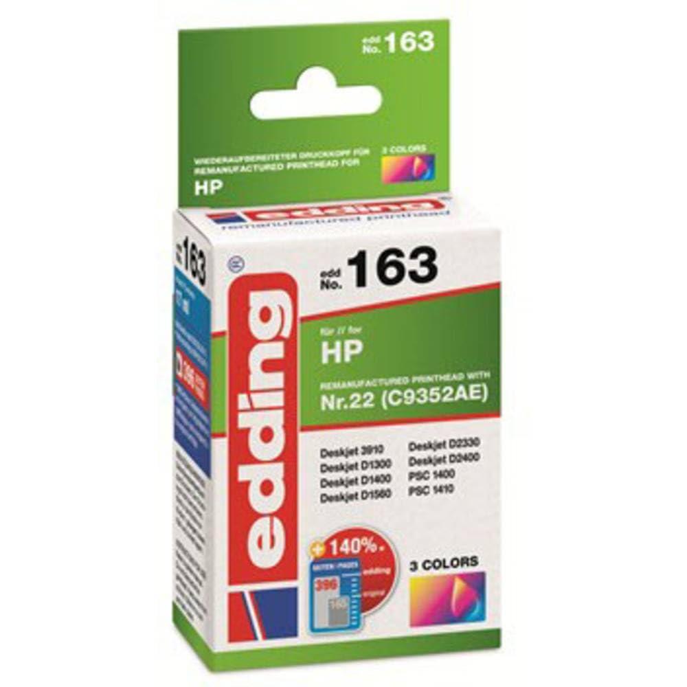 Edding Druckerpatrone EDD-163 – Ersatz Für HP 22XL, 3 Farben