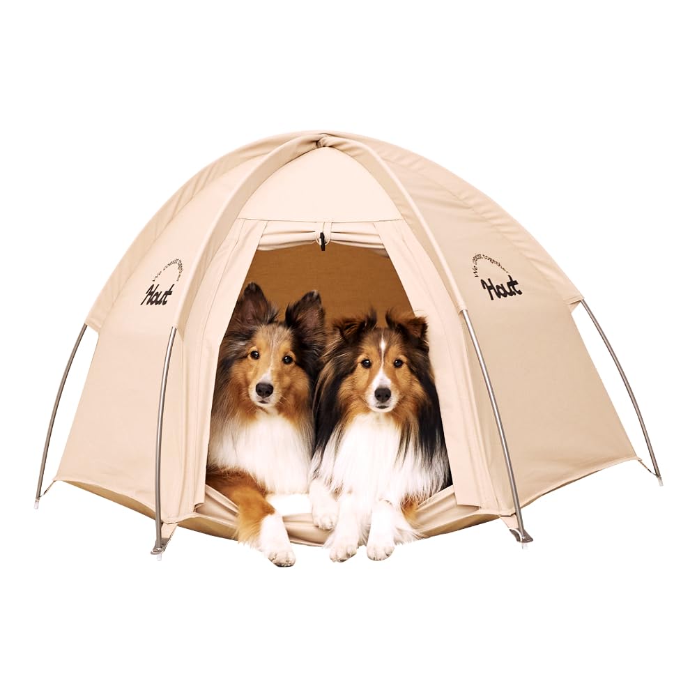 HOUT Pet Tent with Dual Windows, Waterproof, Breathable Washable Cat-Dog Tent for Indoor and Outdoor, 2 Types (Beige, Type_A)