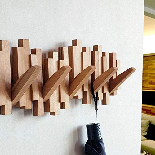 HJW Praktische opbergrek massief hout opknoping entryway plank, wandmontage decoratieve drijvende planken opbergrek voor kleding hoed tas woonkamer display stand 1Huiyang-01020,40 cm - Image 3