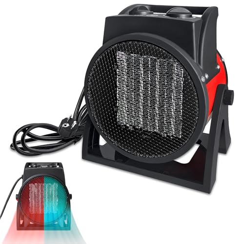 PEILU PTC Keramik Heizlüfter Elektrische Heizstrahler 2 Heizstufen + Ventilatorfunktion Elektroheizkörper mit Überhitzungsschutz & Thermostat Heizgebläse für Werkstatt Garage Zelt (3000W, Rot) PEILU PTC Keramik Heizlüfter Elektrische Heizstrahler 2 Heizstufen + Ventilatorfunktion Elektroheizkörper mit Überhitzungsschutz & Thermostat Heizgebläse für Werkstatt Garage Zelt (3000W, Rot)