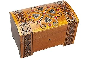 Intricate Wooden Box: A Treasure Chest from the Enchanted World