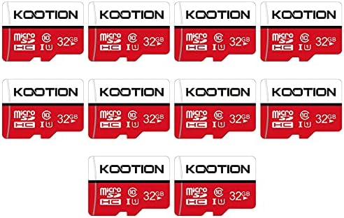 KOOTION 10-Pack 32 GB Micro SD Cards 32gb Memory Cards Class 10 Micro SDHC Card High-Speed Memory Card TF Card UHS-1 Micro SD Card SDHC, C10, U1, 90Mb/s (10 X 32GB)