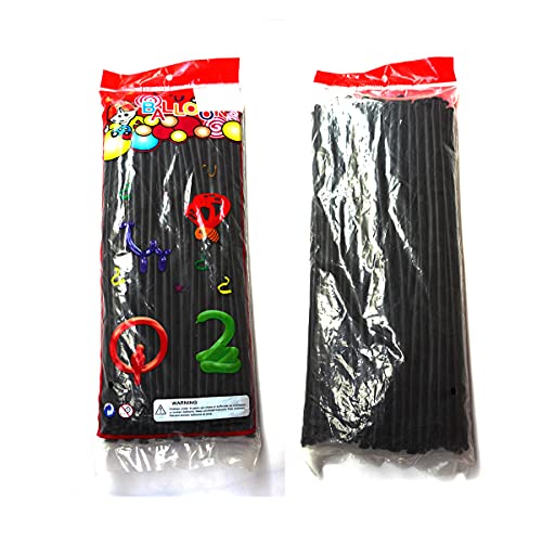 Image of Long Black Twisting Balloons, Magic Balloons for Animals, Modelling Thickening Latex Balloons, 260Q, for Animal Shape, Birthdays Clowns