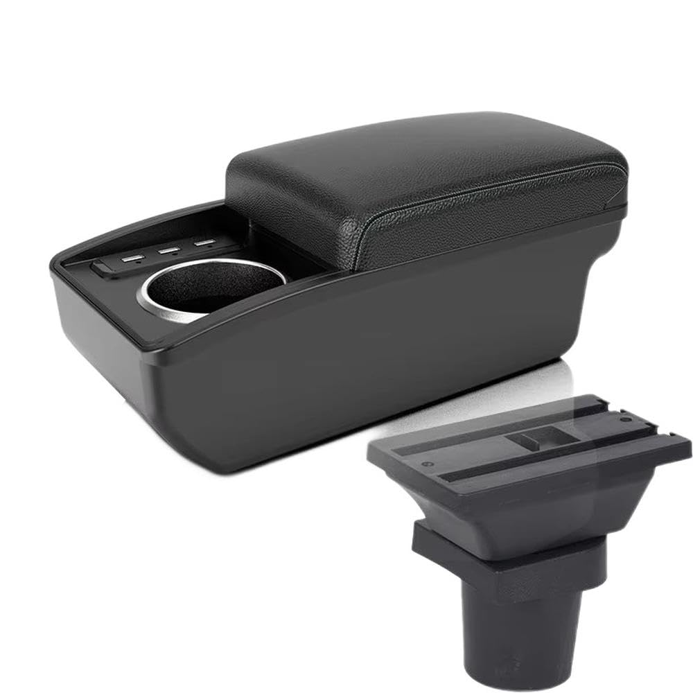 FSOZDBBPL For Toyota Yaris Hybrid For Yaris For Vitz Car Armrest Box Central Storage Box Retrofit Accessories Interior Parts(B3 white line 6 usb)