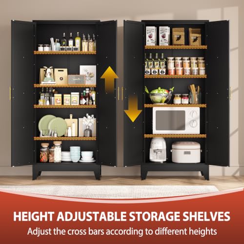 Image of PAOFIN 71 inch H Tall Kitchen Storage Cabinet with Doors