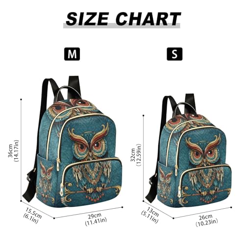 Image of ALAZA Owl Print Boho Ethnic Mini Backpack Purse for Women Travel Bag Fashion Daypack Back Pack Shoulder Bag