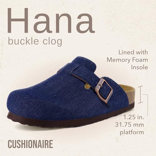 Image of CUSHIONAIRE Hana Womens Clogs | Comfortable Vegan Suede Clogs for Women | Slip On Potato Shoes with Cork Footbed & Arch Support | Memory Foam, Wide Widths Available