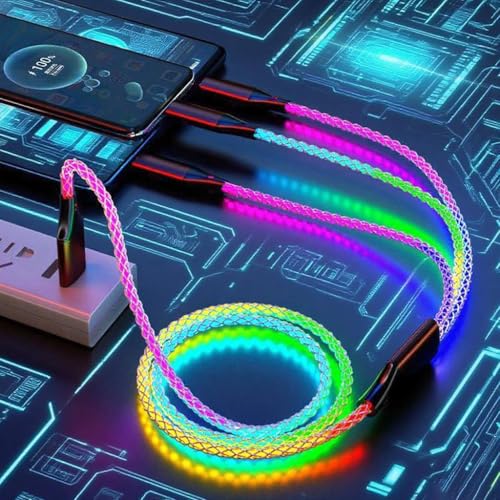 Image of Dynamic RGB USB Extension Hub (3-in-1) - High-Speed Data Transmission and Charging Port for laptops, Supports Fast Charging, and Features Colorful Lighting Effects