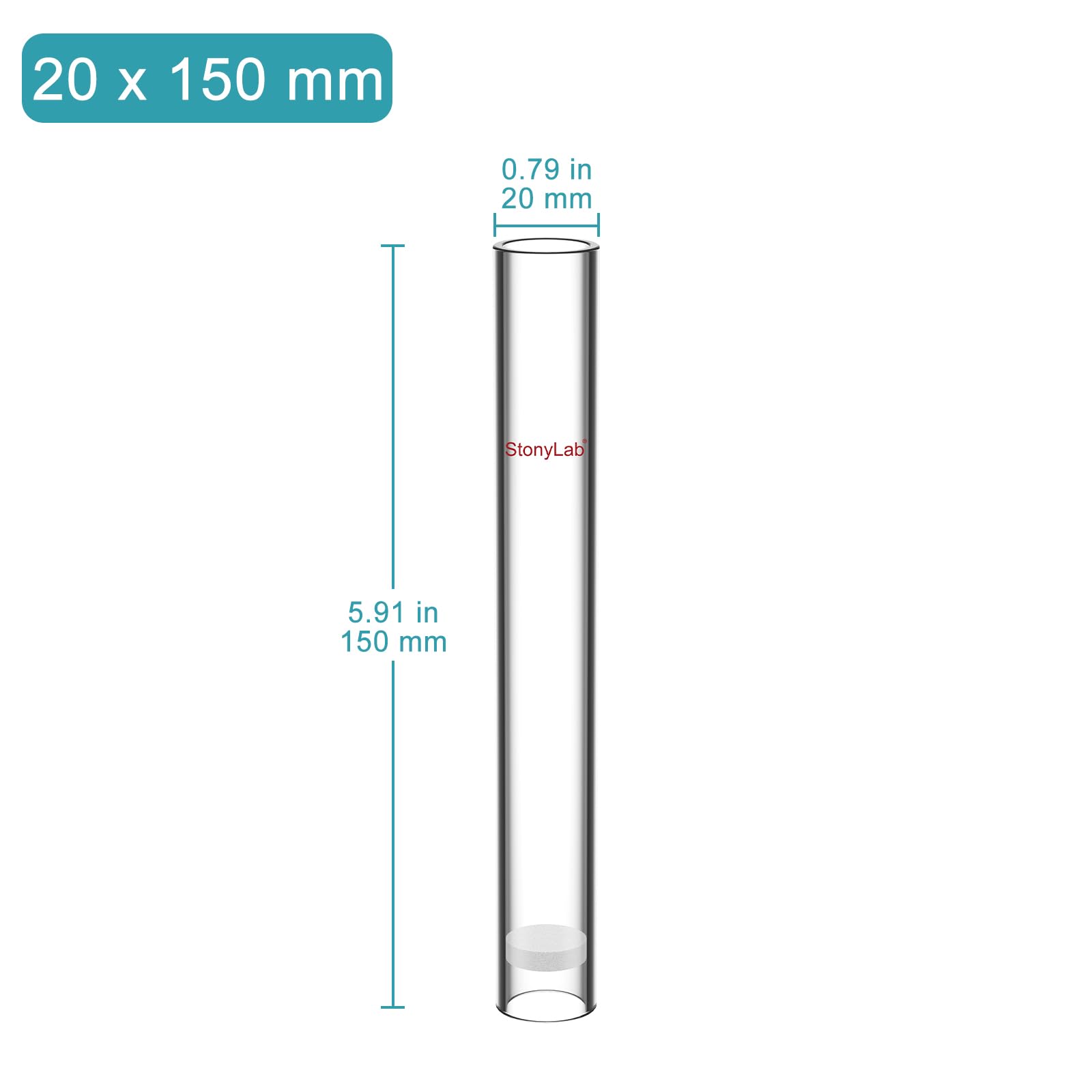 stonylab Glass Extraction Thimble, Medium Porosity Borosilicate Glass Extraction Thimble with 15 mm ID 20 mm OD and 150 mm Height for Soxhlet Extraction Apparatus — Amazon image 2