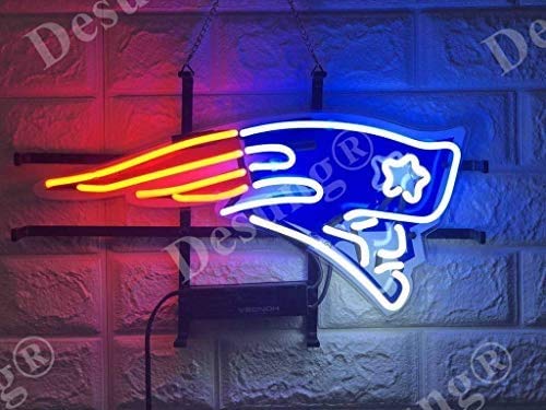 HOLTEEZ Beer Bar 18inx14in New England Sports Team Patriot Neon Sign Light (MultipleSizes) HD Vivid Printing Tech Handmade Man Cave Beer Bar Pub Lamp VD18