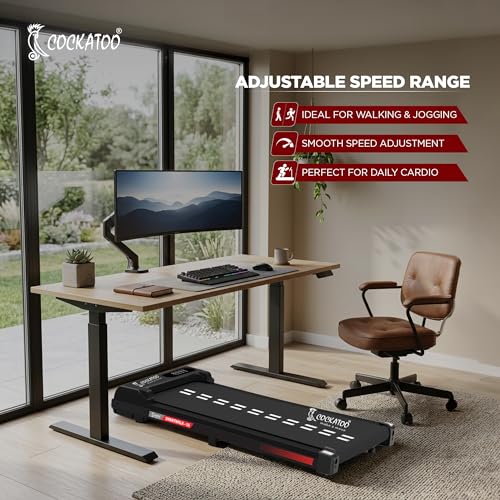 Image of Cockatoo SmartWalk 1A Slimmest Walking Pad for Home, with Speed 1-6Km /Hr, 3HP Peak, 2-Level Incline Underdesk Treadmill (Max Weight:100 kg)