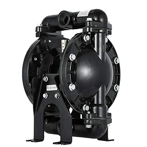 CNCEST Heavy Duty Air-Operated Double Diaphragm Pump Aluminum Double Diaphragm Transfer Pump 35GPM 120PSI 1" Inlet/Outlet for Diesel Kerosene Grease Oil