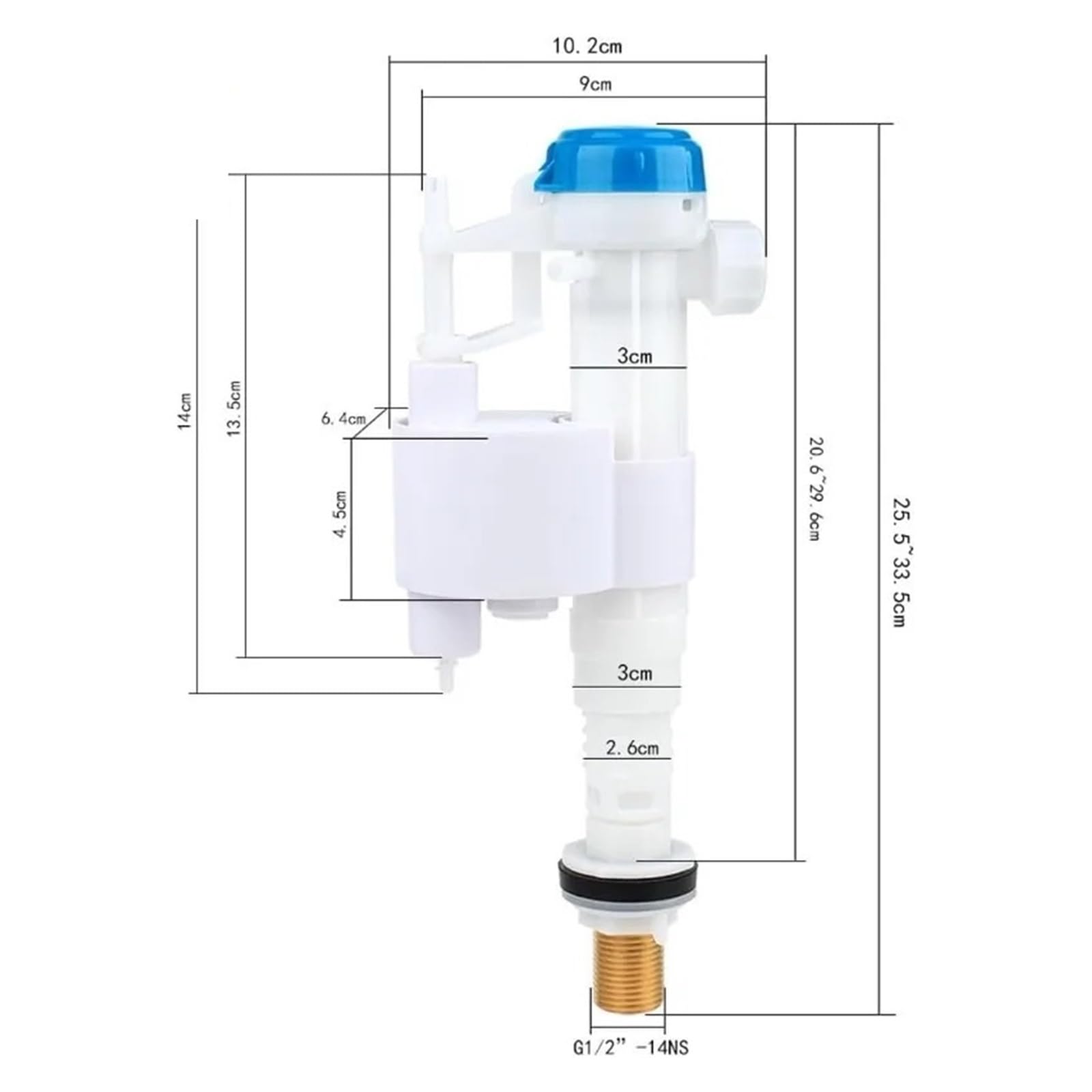 Robinet Flotteur WC Vanne Valve de remplissage de toilettes universelle