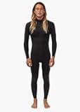 Mens 7 Seas 3-2MM Full Chest Zip Surf Wetsuit -Black