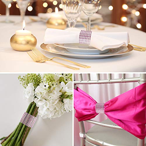 Image of Accmor 50pcs Napkin Rings, Pink Napkin Rings Buckles for Table Decorations, Wedding, Dinner, Party, DIY Decoration