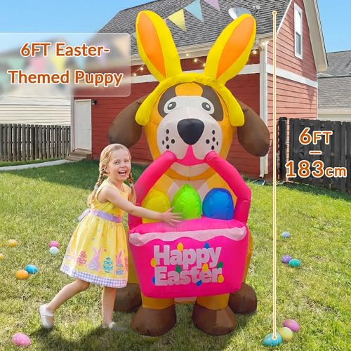 6ft LED Easter Dog Inflatable - 50% OFF - Image 3