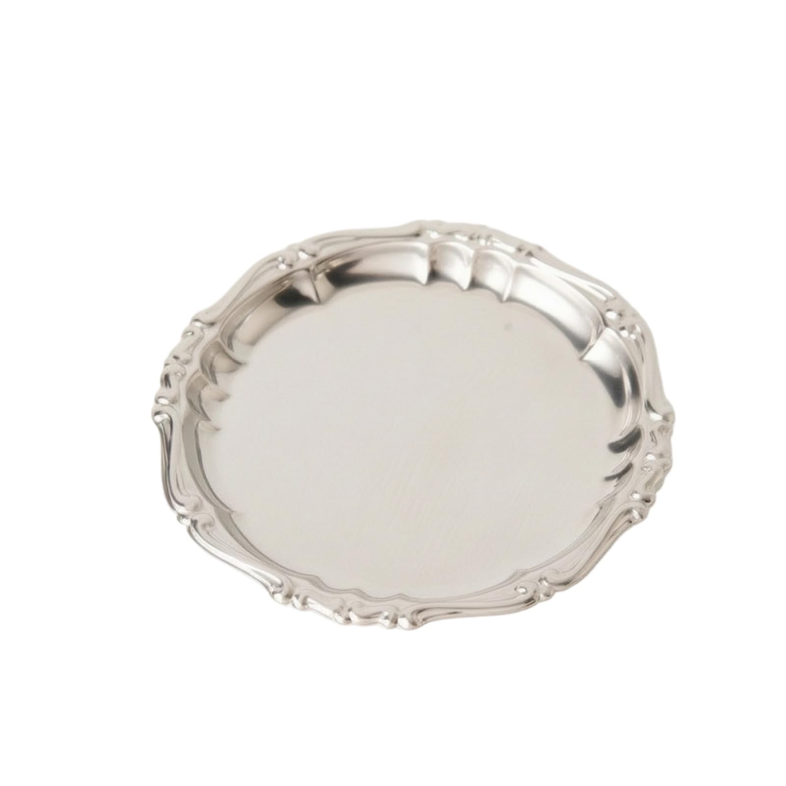 Sottobicchiere in Acciaio Inox Inossidabile Poggiabicchiere Decorativo Stoviglie per del tè, 13.5 Cm, Barocco