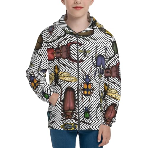 Bright Insects Kid Hoodies Boys Zip Up Sweatshirts Girls Pullover with Pocket3