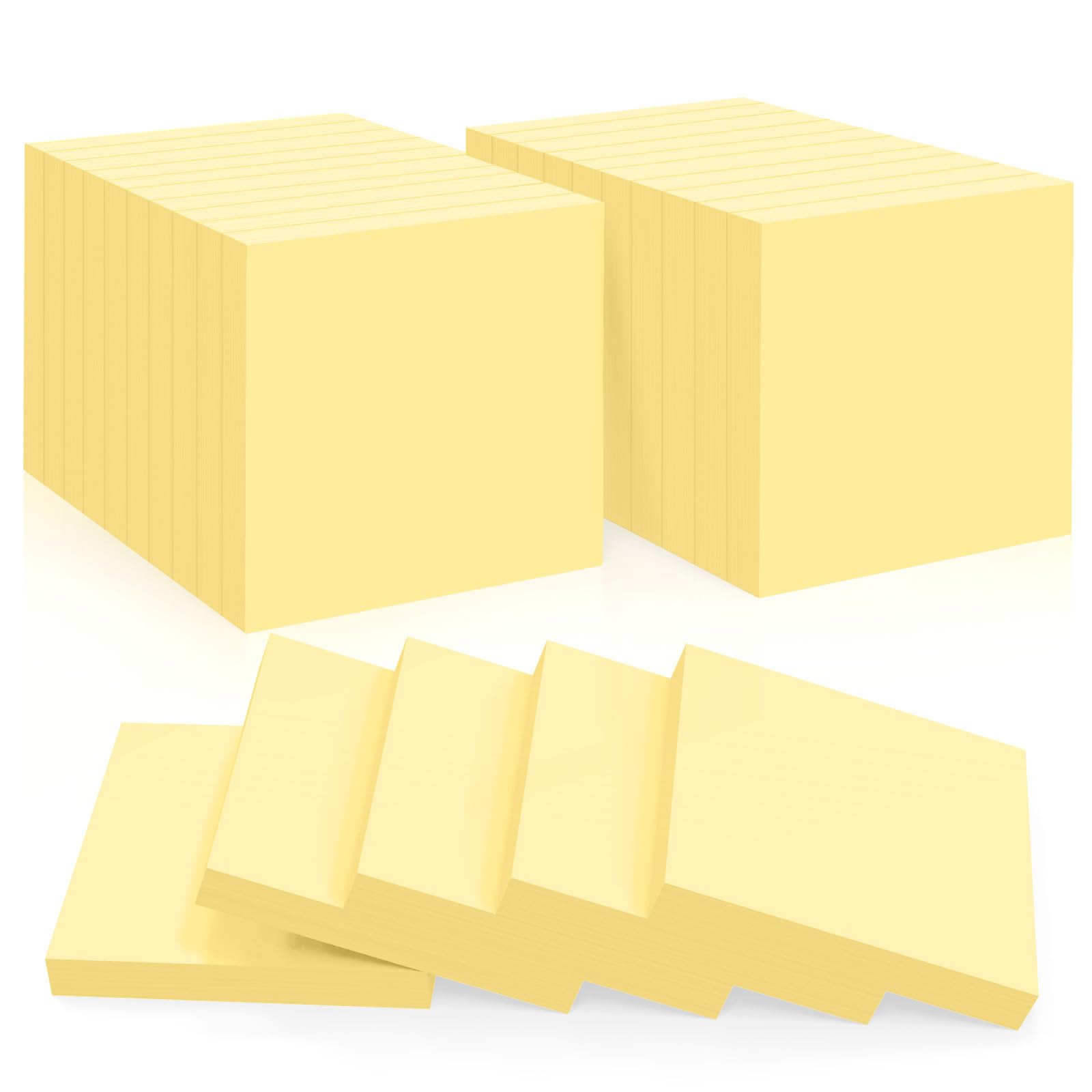WeLiuSticky Notes 3x3 in 3600 Sheets 48 Pads Yellow Self-Stick Memo Pads Clean Removal Durable Adhesive for Office School Home 75 Sheets/pad