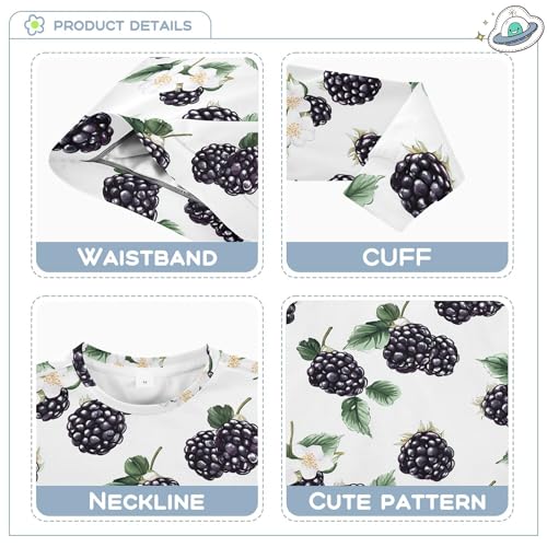 JUNZAN Beauty Blackberries Fruit White Big Girls Hoodie Sweatshirt Fleece Fall Tops Shirts Athletic 4T3