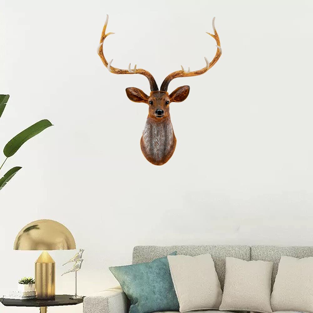 YJ Home Deer Head Wall Decor Faux Stag Mounted Animal Head Wall Decor
