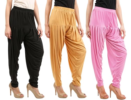Image of Buy That Trendz Patiyala Pants for Women 3 Combo Patiyala Salwar Harem Viscose Bottoms Pants for Women