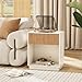 Fluted Nightstands Set of 2, Modern Bedside Table with Drawer and Storage Shelf, Wood End Table Mid Century Night Stands for Bedroom Living Room Sofa Couch Office (White+Oak)