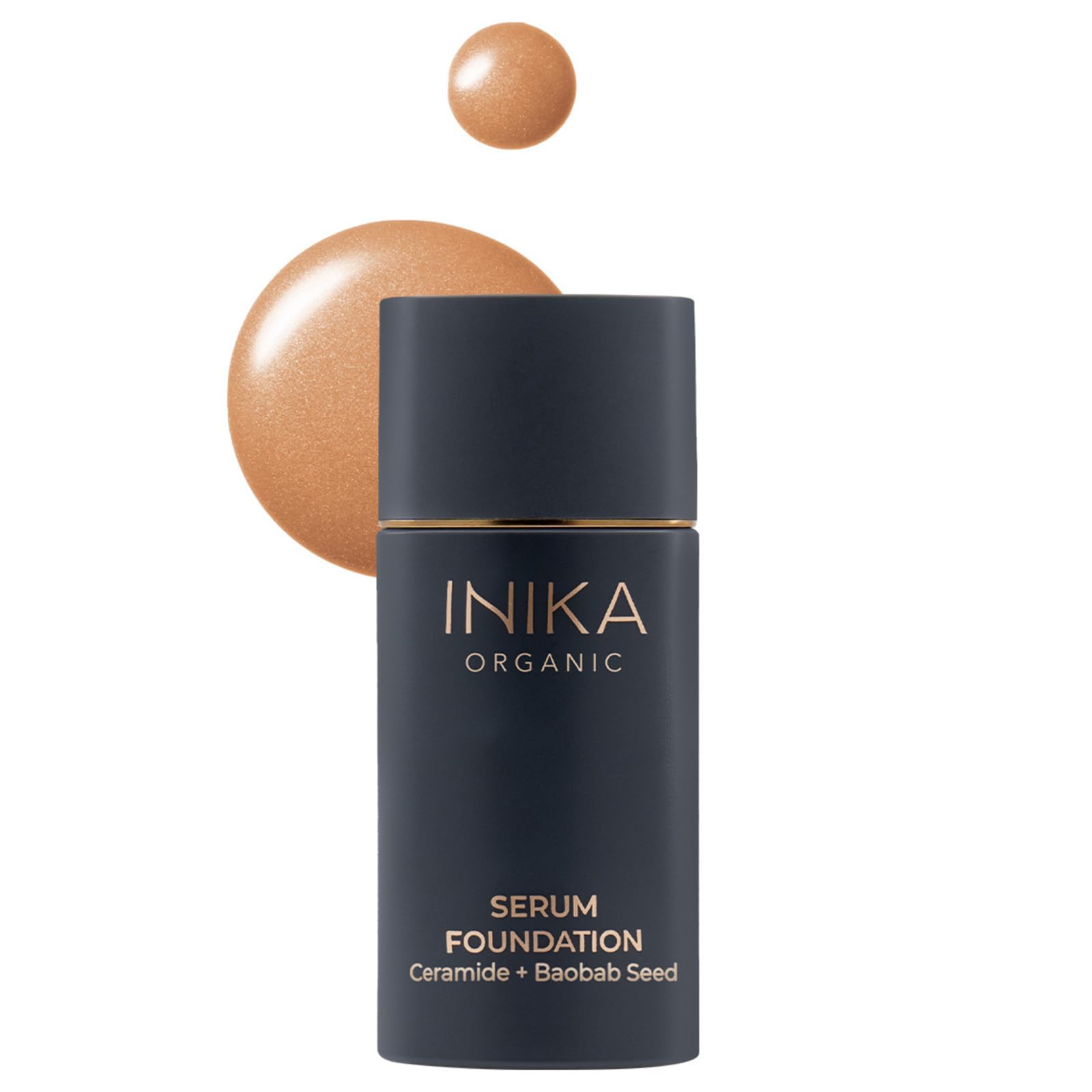 Organic Serum Foundation Vegan Buildable Coverage Weightless Second Skin Feel Transfer Proof with Skincare Ingredients in Sustainable Packaging