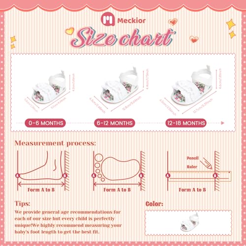Image of Meckior Infant Baby Girls Boys Summer Sandals Open Toe Lace Princess Dress Wedding Flats Shoes Newborn Toddler Soft Non-slip Sole First Walker Crib Shoes