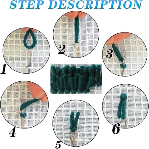 Image of German Shepherd Latch Hook Kits Pillow Color Printed Canvas Cushion Crochet Yarn Needlework Hook Latch Kit DIY Embroidery Pillowcase Rug Cover Home Sofa Christmas Decoration 43x43cm(3)