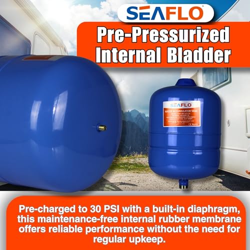 SEAFLO 2 Gallon Pre-Pressurized Accumulator Expansion Tank – Reduces Pump Cycling, Smooth Water Flow, 87 PSI, 3/4" MNPT, Compact Design for RV, Marine, Boat & Off-Grid Systems – 4-Year Warranty by SEAFLO - Image 6