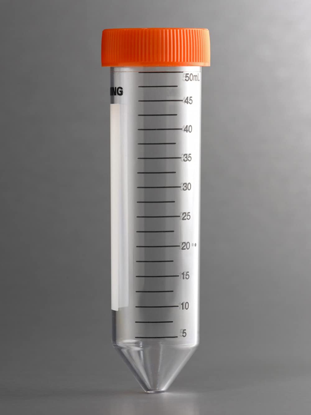 Corning 4558 Polypropylene Conical Bottom Centrifuge Tube with CentriStar Cap, Clear, Sterile, 50ml Capacity, Universal Rack Packed (Case of 300)