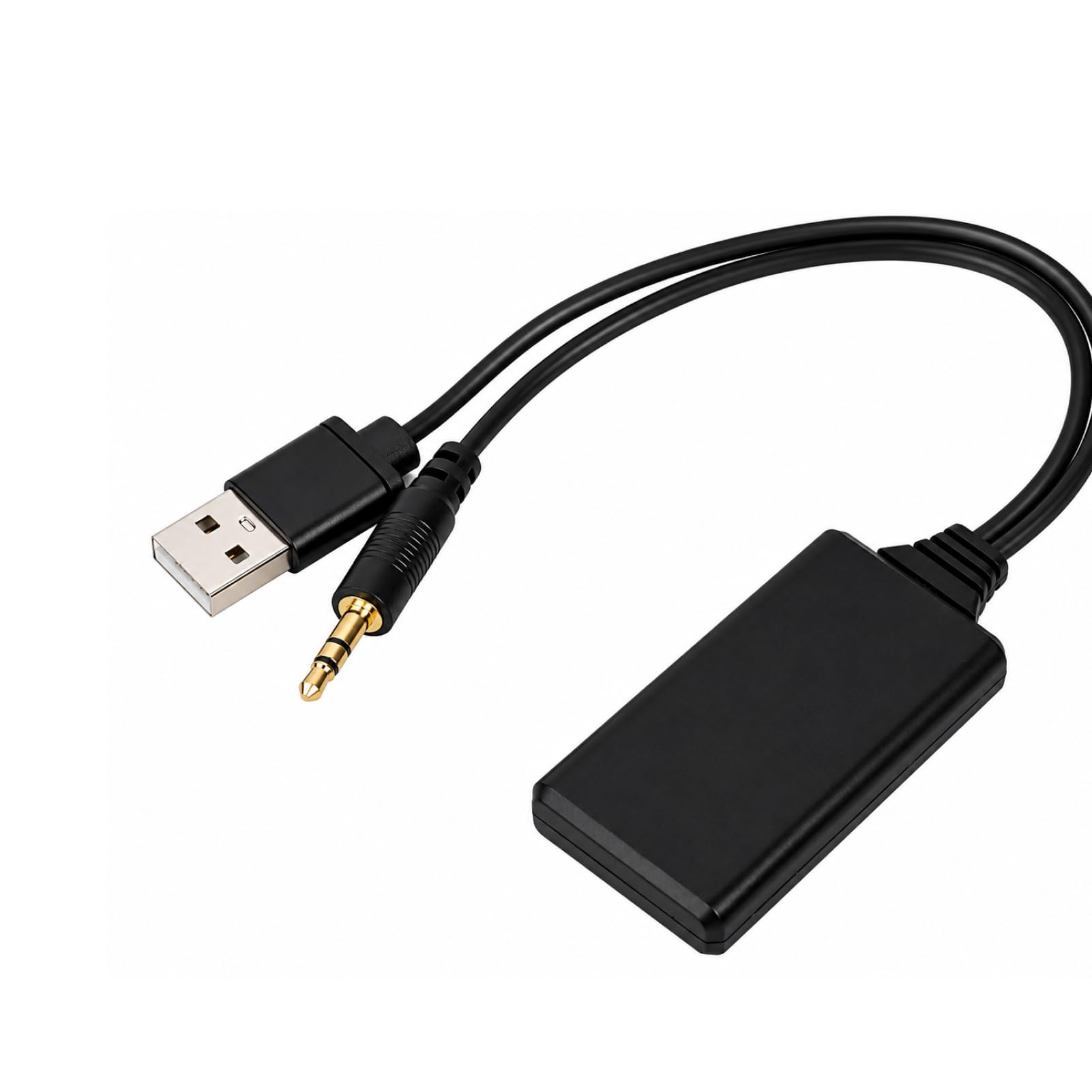 Aux Bluetooth Coche Receptor Bluetooth Jack 3.5 Adaptador de Audio Inalámbrico con USB 5V/12V, Adaptador Bluetooth Coche para Música Manos Libres en Vehículos con Entrada AUX