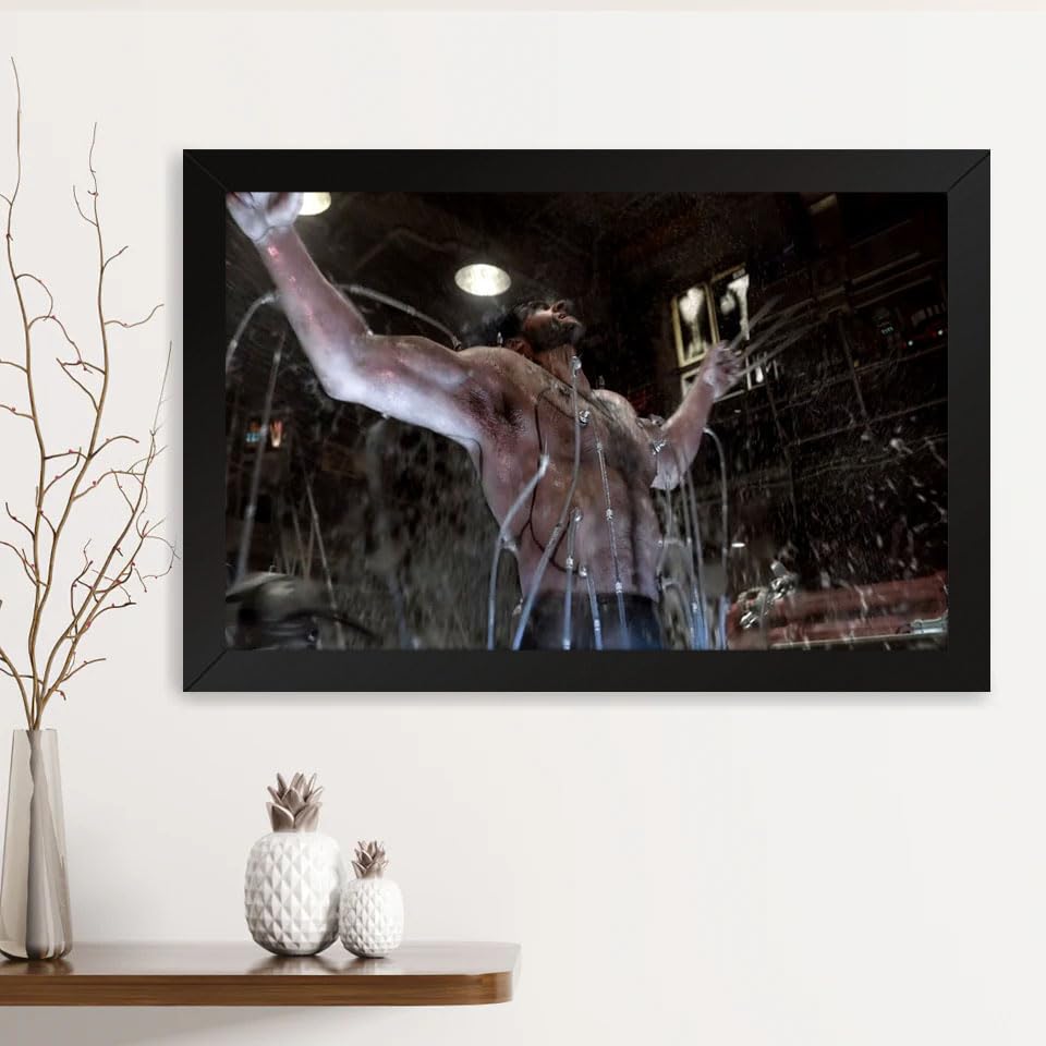 GADGETS WRAP Printed Photo Frame Matte Painting for Home Office Studio Living Room Decoration (14x11inch Black Framed) - Old School X Men Origins Wolverine