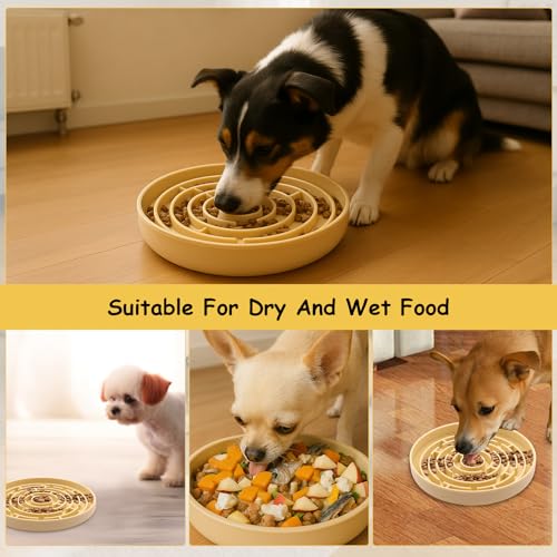Anti Schling Napf Hund Antischlingnapf Hunde für Katzen Welpen Silikon Hundenapf Langsame Fütterung Anti Schling Napf Katze Slow Feeder Dog Bowl für Hunde und Katzen Aller Größen