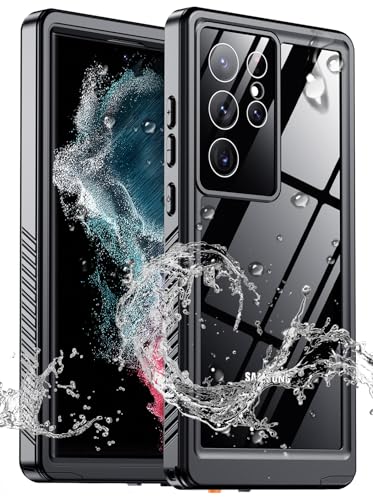 MOZOTER for Samsung Galaxy S22 Ultra Case Waterproof [IPX8 Underwater Case][Full Body Shockproof & Military Dropproof]Clear Sound Quality Built-in Screen Protector for Samsung S22 Ultra 6.8 inch-Black