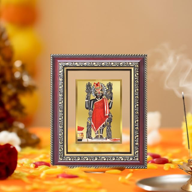 Image of DIVINITI Dwarkadhish 24K Gold Plated Foil Wall and Tabletop Photo Frame for Home Decor, Puja Room, Luxury Gifting | DG Frame 105 S1 (16x13.5 CM)