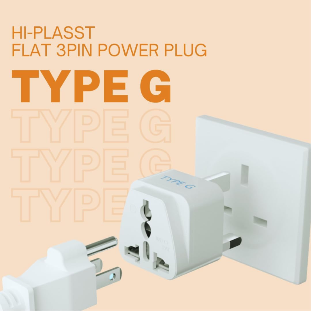 Hi-Plasst (Pack of 5) India to UK Type G Travel Adapter Plug - Universal Converter for UAE, Dubai, Singapore, Hong Kong, Ireland - UK Pin Adapter for Indian Plugs, Compatible with Phone, Laptop — Amazon image 7