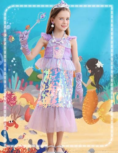 Disfraz completo de sirena para niñas 7-8 años miniatura 2