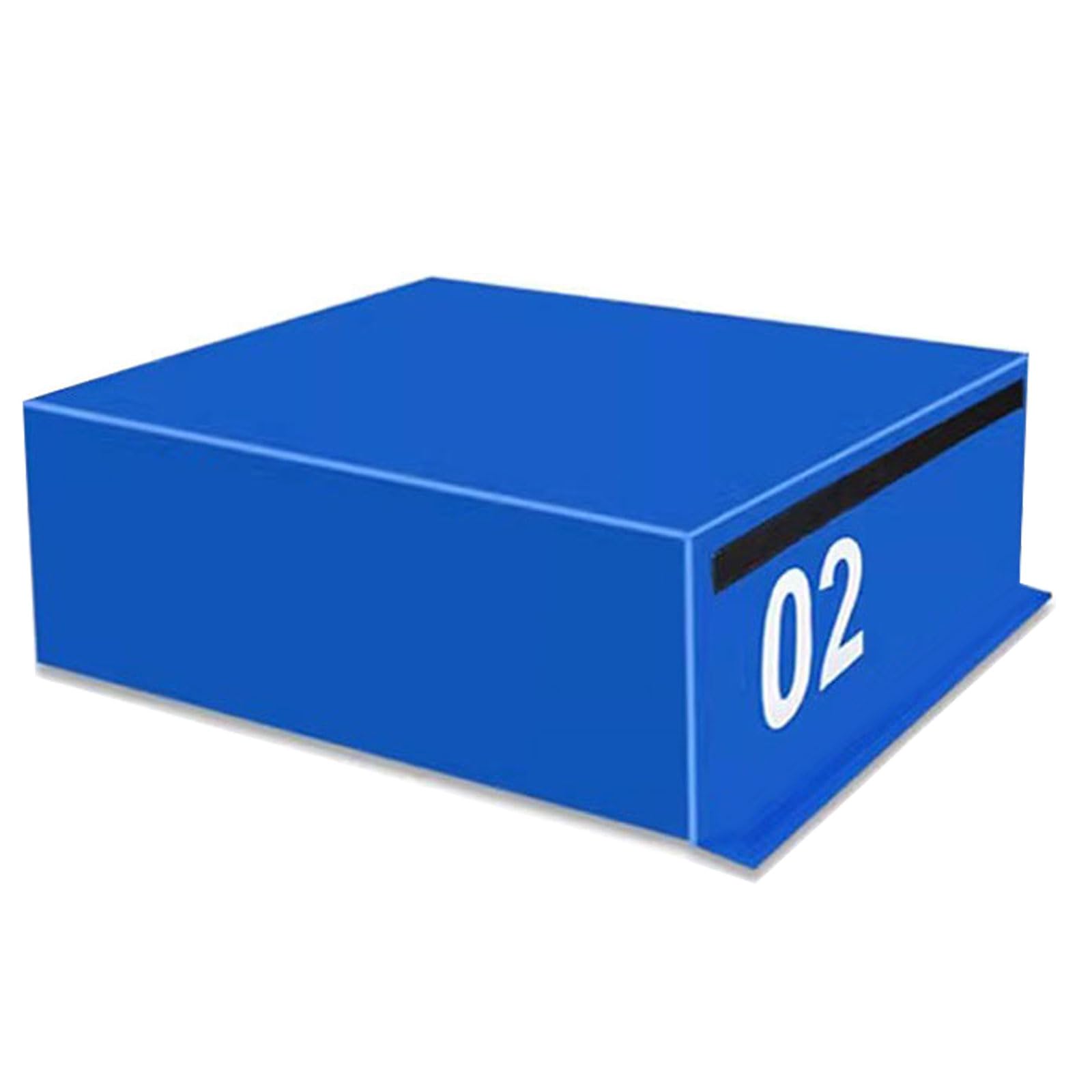 Cajón de Salto Pliométrico Caja de Salto 4 en 1 Suave Plyo Box Equipo de Entrenamiento de Fitness en Casa Resistente al Desgaste y Antideslizante para Ejercicio Salta(Color:Children Blue/75x55x25cm)