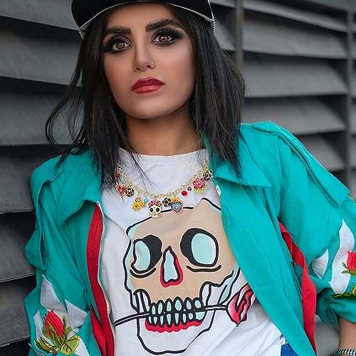 Madison Tyler Halloween Party Charm Necklace for Women | Pendant Necklace with Pumpkin Spider Bats Spider Web Witch Hat Ball Bead Candy Corn | Halloween Holiday Gifts for Girls Kids2