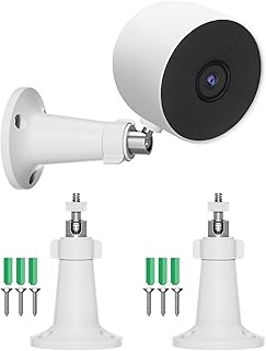 Soporte de pared para Google Nest Cam (batería), paquete de 2 soportes ajustables para cámara de seguridad de 360° con rosca de tornillo de 1/4, uso en interiores y exteriores, resistente a la