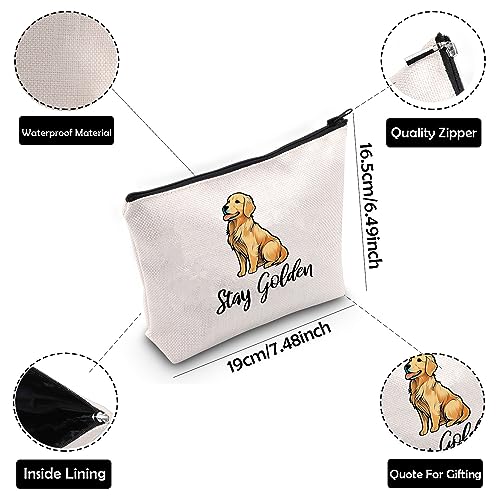 Golden Retriever Cosmetic Bag Golden Retriever Lover Gift Stay Golden Makeup Bag with Zipper Golden Retriever Mama Survival Kit (Stay Golden Dog) - Image 4