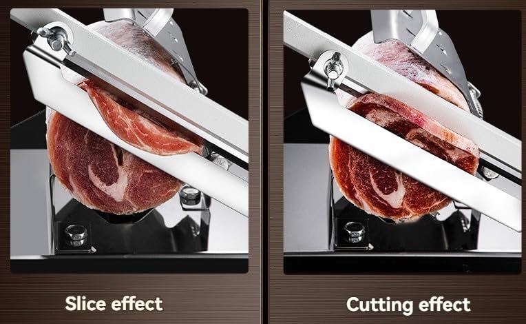 Affettatrice manuale in acciaio inox, affettatrice per carne congelata, taglierina per rotolo di carne in acciaio inossidabile, funzionamento manuale regolabile, adatta per affettare involtini di